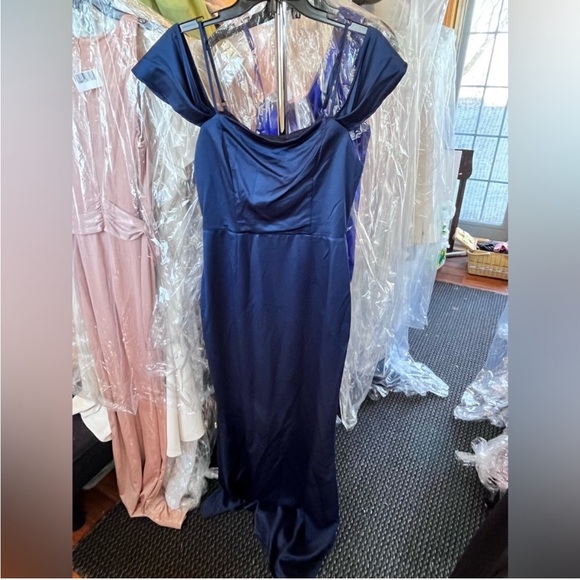 Lipsy London Navy Maxi Dress NWT Size 8 - Picture 4 of 6